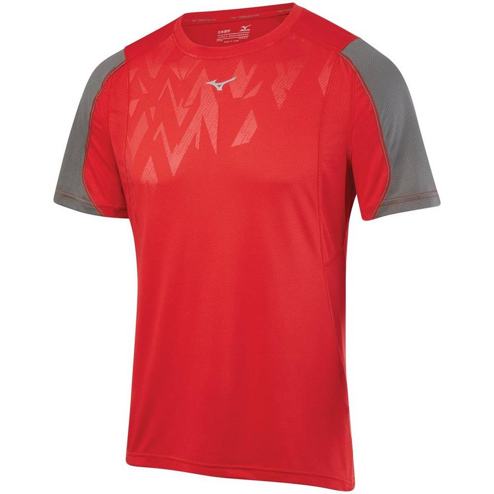 Mizuno Men's Alpha Vent Running T-Shirts Red (421654-RSD)